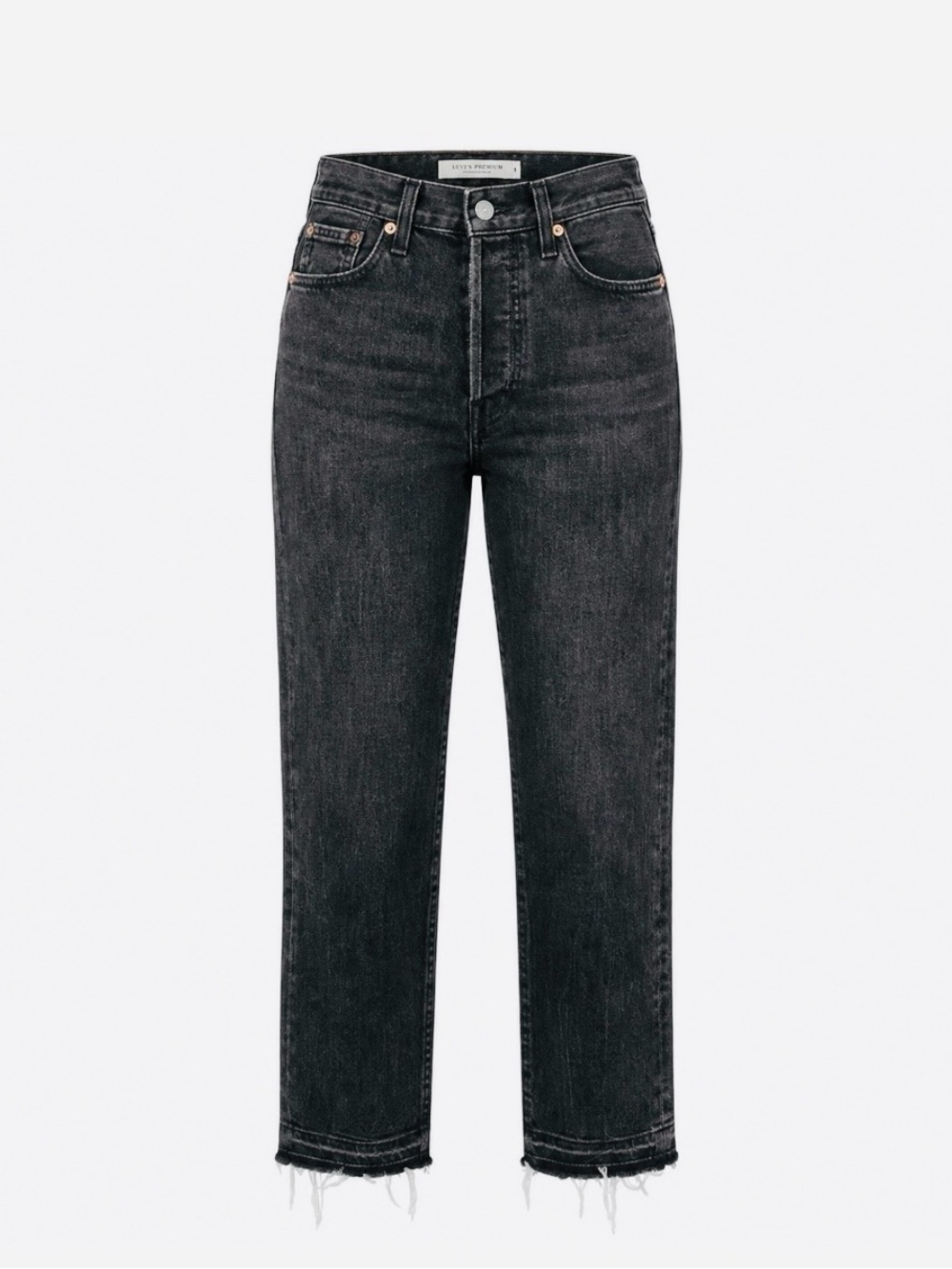 Levi's Wedgie Straight Jeans Womens 28x26 Black High Rise Stretch Classic Denim